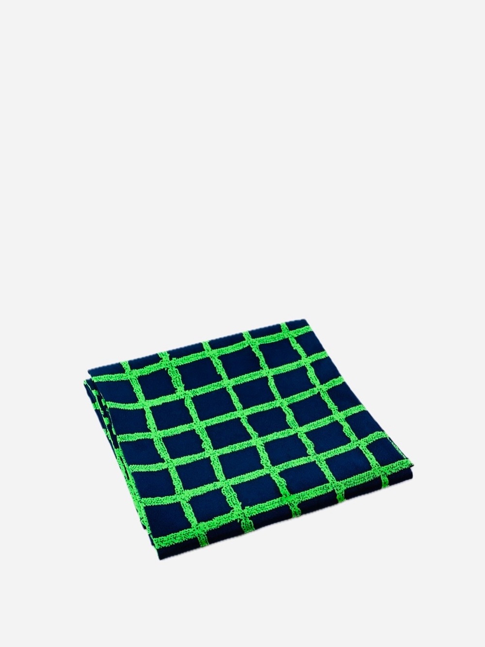 NWT SILKLETTE Groovy Candy 100% Fine Silk Large Pocket Square GREEN/NAVY